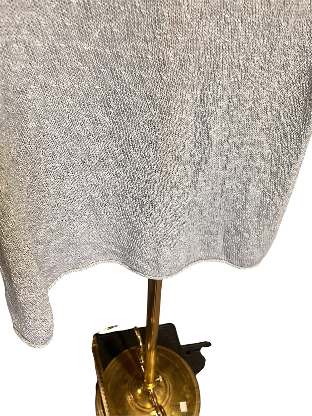 Eileen Fisher 100% Linen Silver Short-Sleeve Loose-Knit Tunic Small - Picture 3 of 9